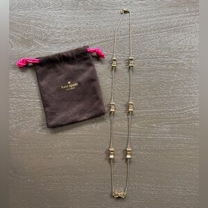 Kate Spade ♠️ Goldtone Bow Necklace with clasp, 15” drop